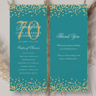 70e Anniversaire Programme Merci Or Turquoise
