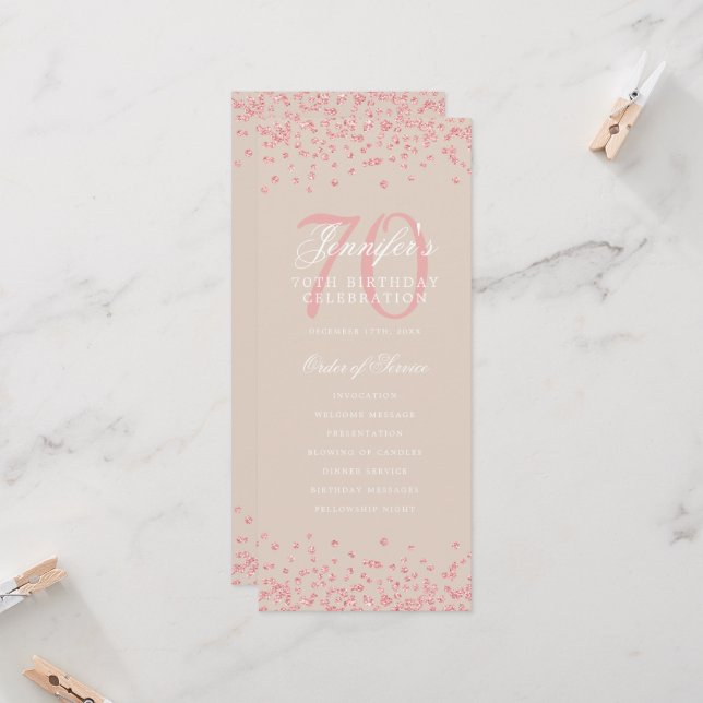 70e Anniversaire Programme Merci Rose Champagne d' (Devant/Arrière en situation)