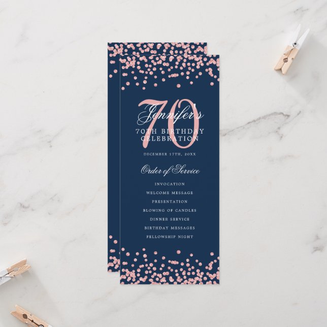 70e Anniversaire Programme Merci Rose Gold Marine  (Devant/Arrière en situation)