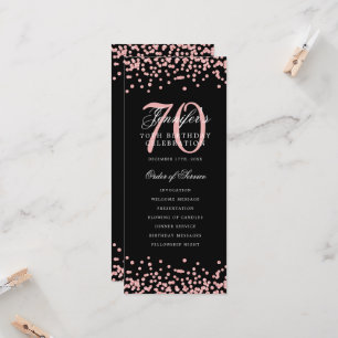70e Anniversaire Programme Merci Rose Or Noir