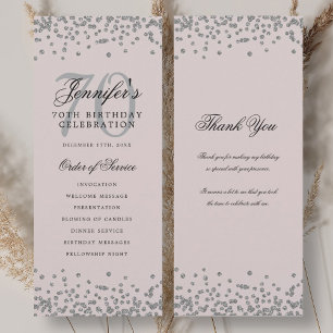 70e Anniversaire Programme Merci Silver Blush Rose