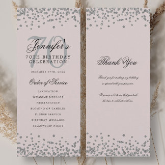 70e Anniversaire Programme Merci Silver Blush Rose