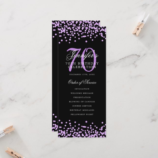 70e anniversaire Programme Merci violet noir (Devant/Arrière en situation)
