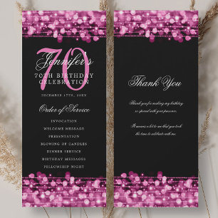 70e Anniversaire Programme rose chaud avec Merci