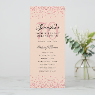 70e Anniversaire Programme Rose Gold Confetti Blus