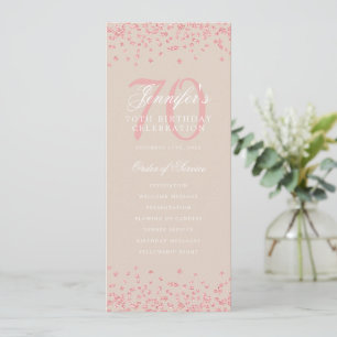 70e anniversaire Programme Rose Gold Menu Champagn