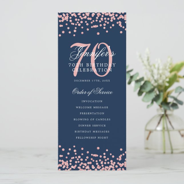 70e anniversaire Programme Rose Gold Menu Marine B (Debout devant)