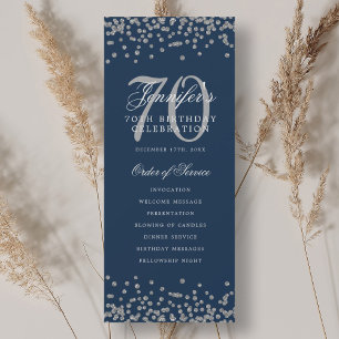 70e Anniversaire Programme Silver Confetti Marine