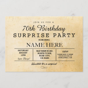 70E ANNIVERSAIRE VINTAGE 60E INVITATION