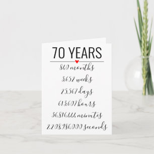 70e carte d'anniversaire, jalon, retraite