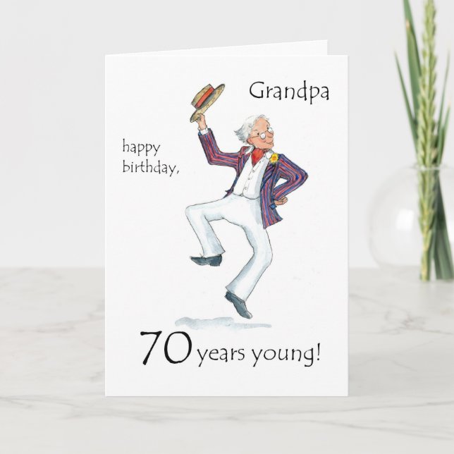 70e carte d'anniversaire pour un grand-père (Devant)
