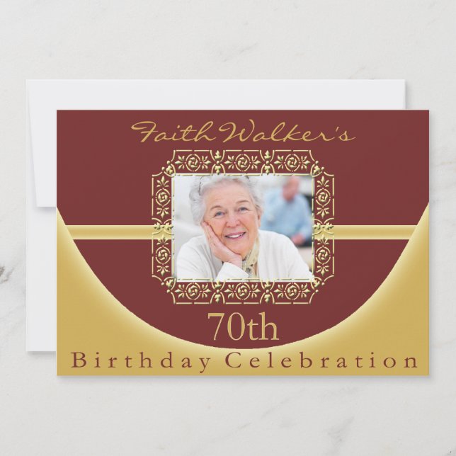 70e fête d'anniversaire Invitation personnalisée (Devant)