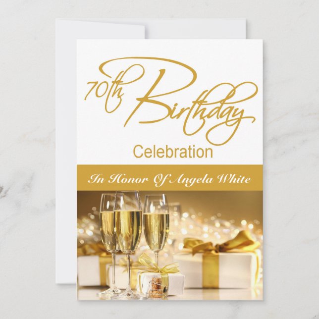 70e fête d'anniversaire Invitation personnalisée (Devant)