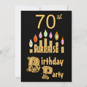 70e Invitation à la fête d'anniversaire SURPRISE -