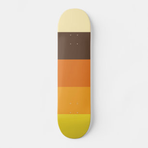 70s Retro Striped Color Pattern Skateboard