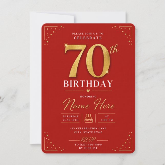 70th Birthday Invitation  (Devant)