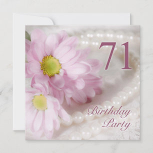 71e anniversaire invitation de fête avec marguerit