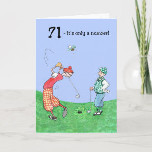 71e carte d'anniversaire pour un golfeur