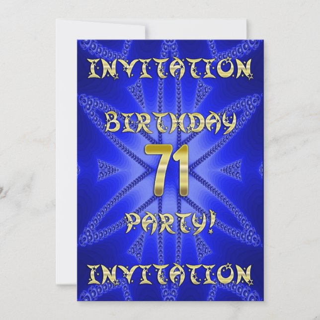 71e invitation de fête d'anniversaire (Devant)