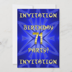 71e invitation de fête d'anniversaire