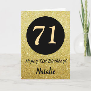 71e Joyeuse carte de Parties scintillant Noir et O