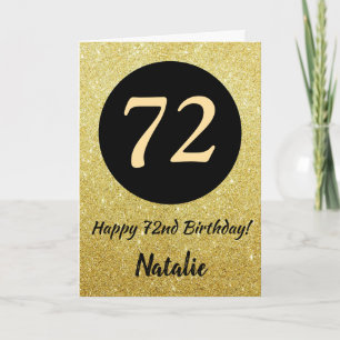 72e Joyeuse carte de Parties scintillant Black and