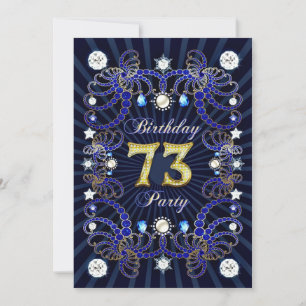 73e anniversaire invitation de fête avec des masse