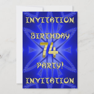 74e invitation de fête d'anniversaire