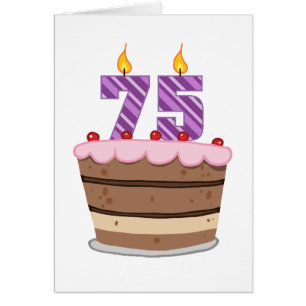 75 ans sur le gâteau d'anniversaire