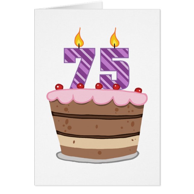 75 ans sur le gâteau d'anniversaire (Devant)