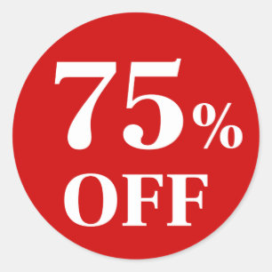 75% de réduction Autocollant rond classique à fond