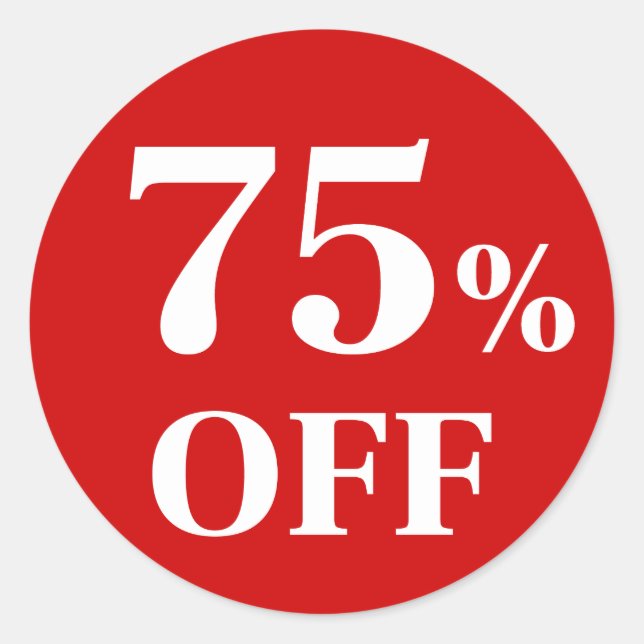 75% de réduction Autocollant rond classique à fond (Devant)