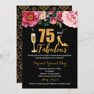 75 et fabuleuse invitation d'anniversaire pour les