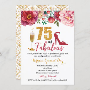75 et fabuleuse invitation d'anniversaire pour les