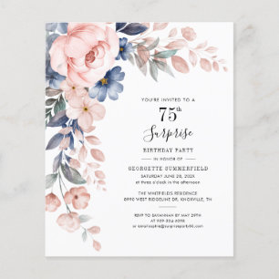 75e anniversaire Botanical Floral Party Invitation