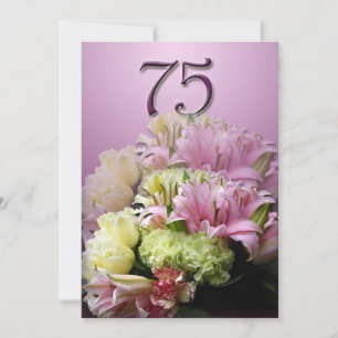75e anniversaire Invitation à la fête - Bouquet