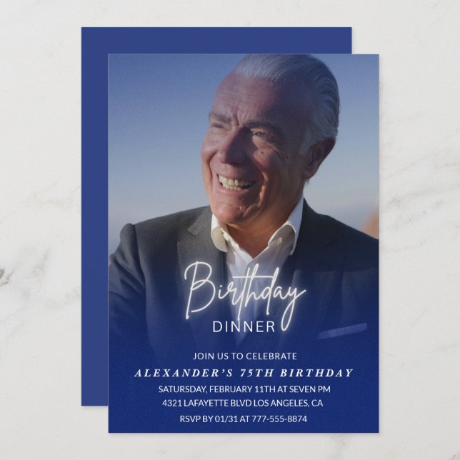 75e anniversaire invitation Anniversaire Dîner Pho (Devant / Derrière)