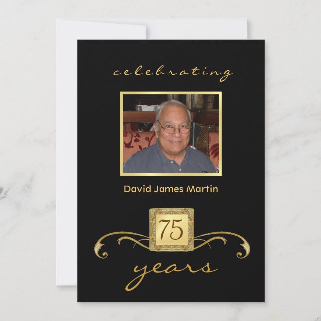 75e anniversaire Invitations - Mens Formal (Devant)