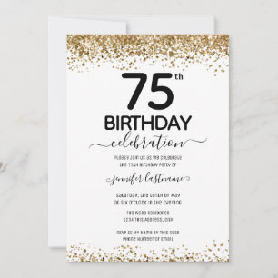 75e anniversaire Parties scintillant Invitation