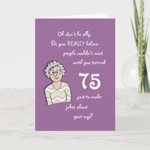 75e anniversaire pour sa carte amusante