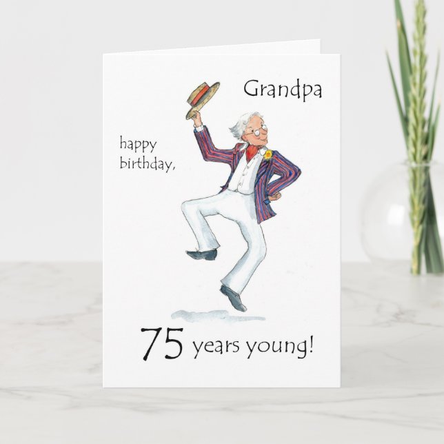 75e carte d'anniversaire pour un grand-père (Devant)