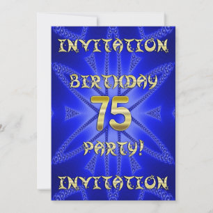 75e invitation de fête d'anniversaire