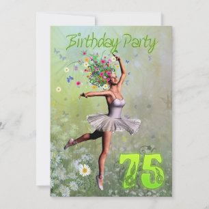 75e invitation de fête d'anniversaire