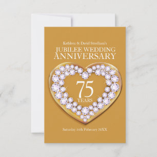 75e Jubilé mariage anniversaire carte de réponse c