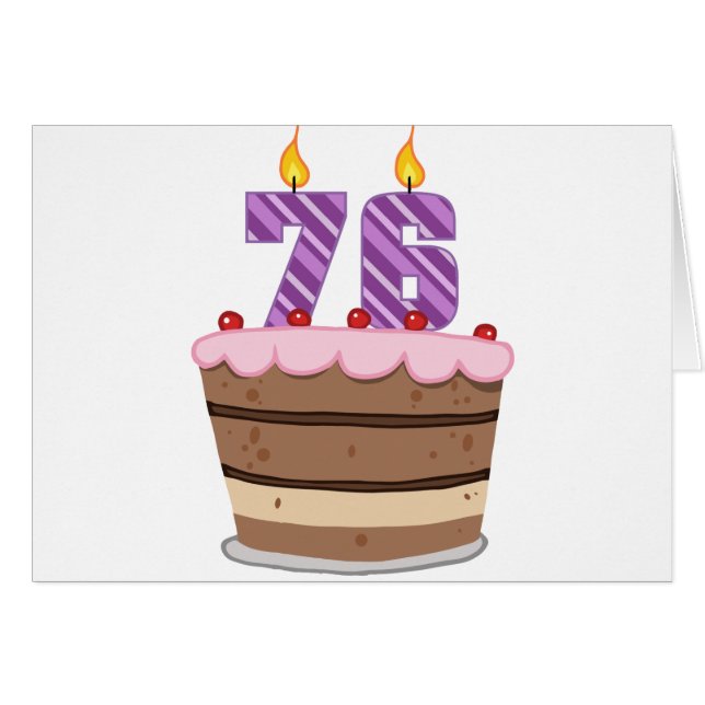 76 ans sur le gâteau d'anniversaire (Devant horizontal)