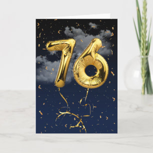 76e Anniversaire Gold Mylar Balloon et carte Confe