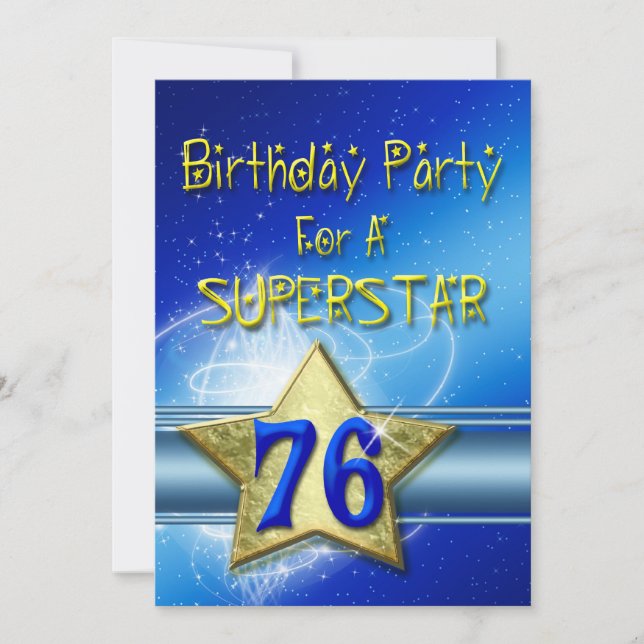 76e fête d'anniversaire Invitation pour une supers (Devant)
