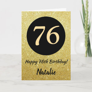 76e Joyeux Anniversaire Carte Parties scintillant