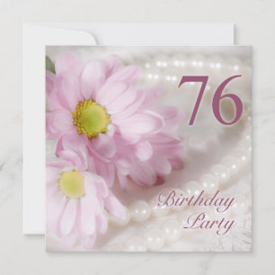76ème anniversaire invitation avec marguerites