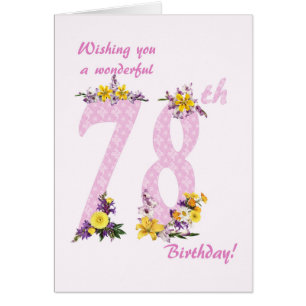 78e anniversaire Fleur Nombre décoré
